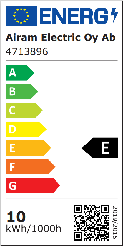 Energiatehokkuusmerkintä LED-E27 liiketunnistin, 1055lm, ⌀60×120mm